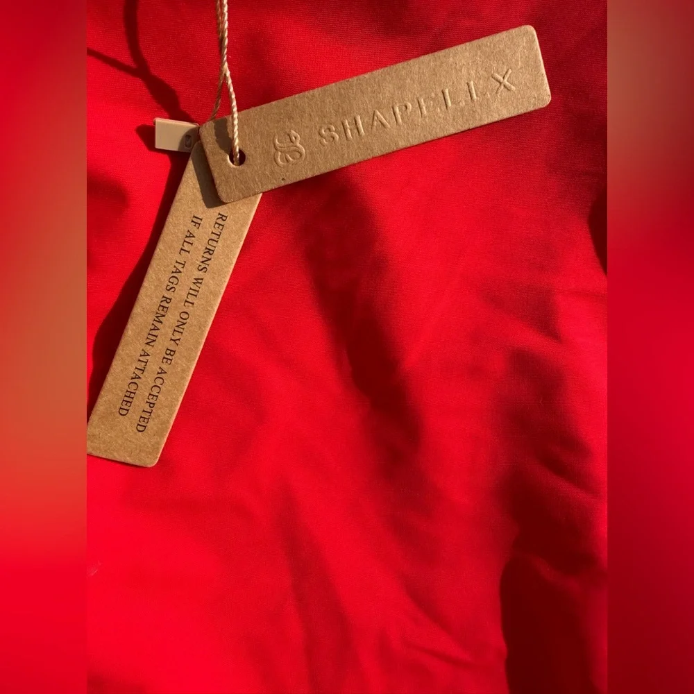 NWT Shapellx Red Cutout-Front Shaping Swimsuit Size L - Picture 3 of 7
